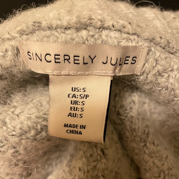 Sincerely Jules Zip Front Sweater Gray - Picture 5 of 6